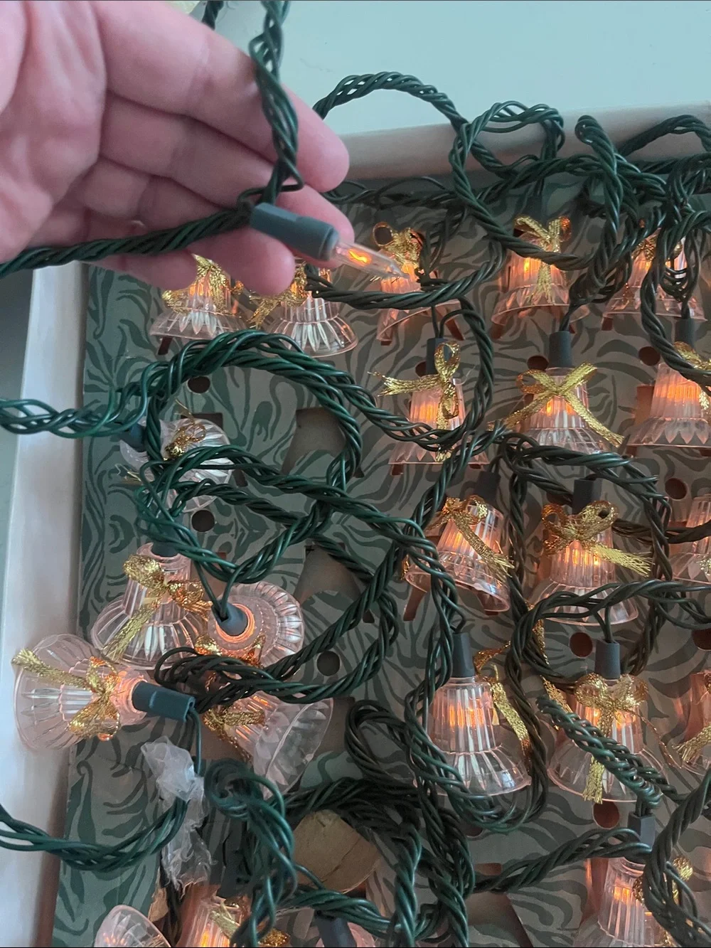 Vintage Musical Bells in Motion Warm White Bell String Lights Home Holiday